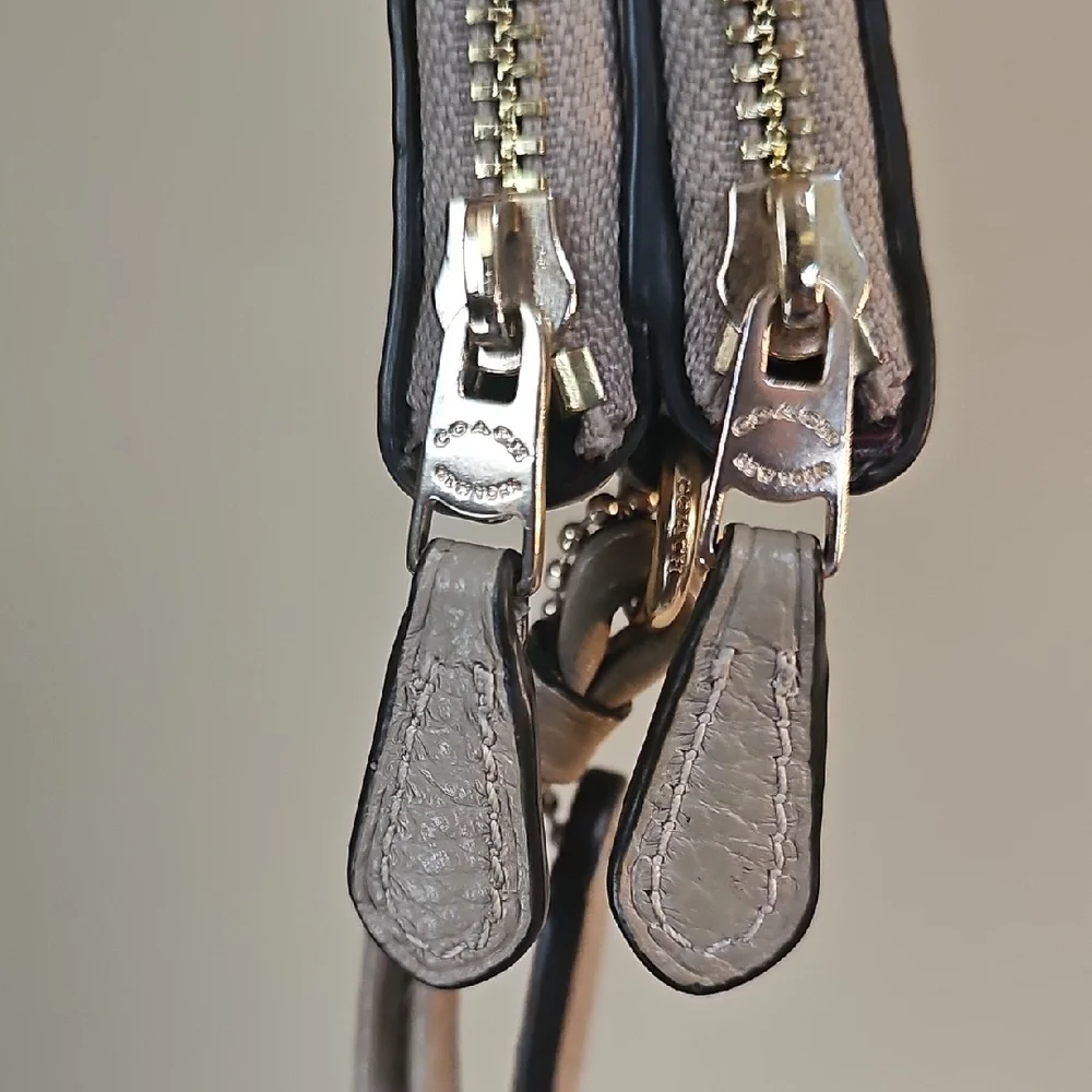 Coach Tan Pebbled Leather Wristlet